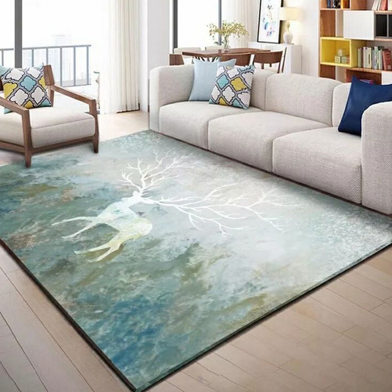 Rynx | Fashion Multi Color Geometric Rug Synthetics Nordic Area Carpet Pet Friendly Non-Slip Backing Machine Washable Rug for Lounge