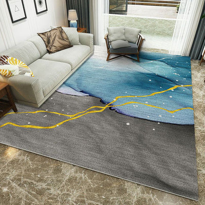 Rynx | Minimalist 3D Printing Geometry Rug Multi-Colored Polypropylene Rug Machine Washable Non-Slip Stain Resistant Area Rug for Home