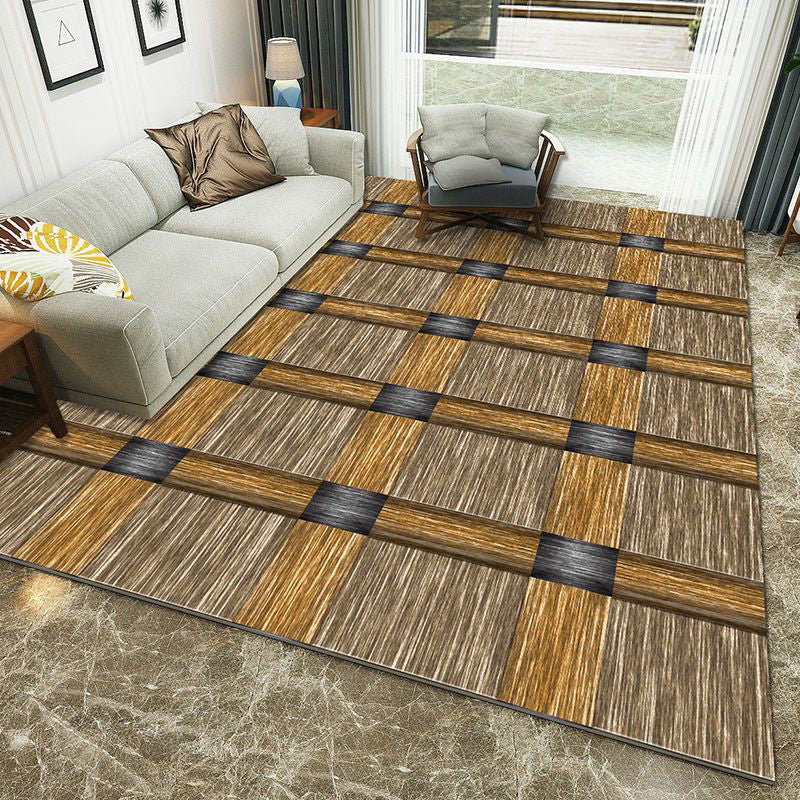 Rynx | Minimalist 3D Printing Geometry Rug Multi-Colored Polypropylene Rug Machine Washable Non-Slip Stain Resistant Area Rug for Home