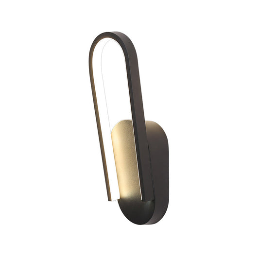 Rynx | Simple Wall Light Black/White Half Oval LED Wall Light with Acrylic Shade, Warm/White Light