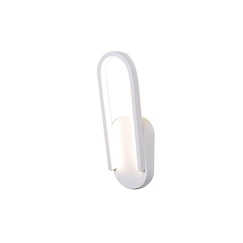 Rynx | Simple Wall Light Black/White Half Oval LED Wall Light with Acrylic Shade, Warm/White Light