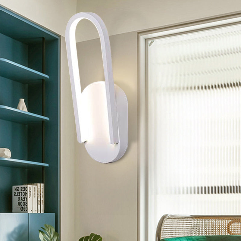 Rynx | Simple Wall Light Black/White Half Oval LED Wall Light with Acrylic Shade, Warm/White Light