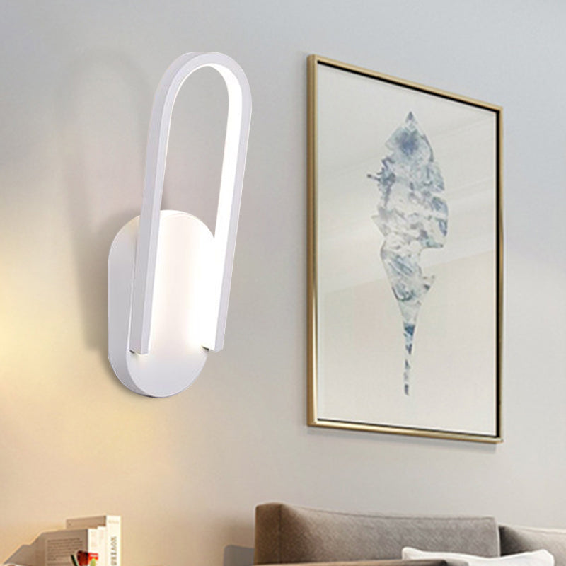 Rynx | Simple Wall Light Black/White Half Oval LED Wall Light with Acrylic Shade, Warm/White Light
