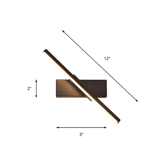 Rynx | Rotating Acrylic Linear LED Wall Lamp Simplicity Black/White Wall Lighting Fixture, White/Warm Light