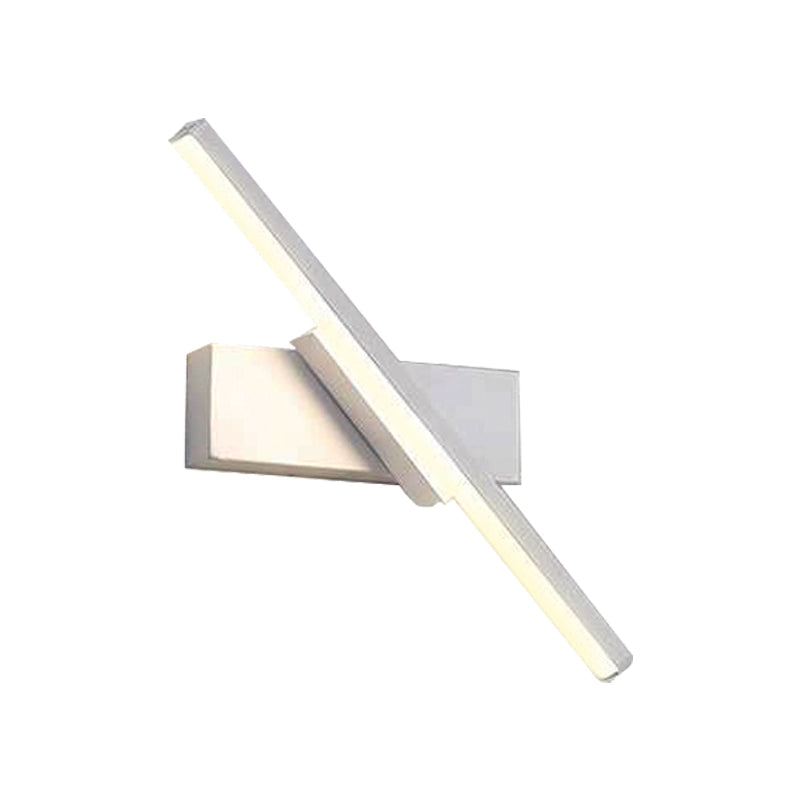 Rynx | Rotating Acrylic Linear LED Wall Lamp Simplicity Black/White Wall Lighting Fixture, White/Warm Light