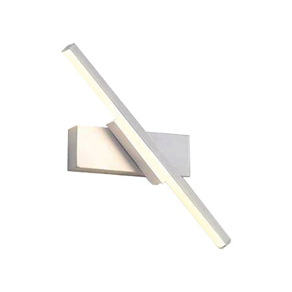 Rynx | Rotating Acrylic Linear LED Wall Lamp Simplicity Black/White Wall Lighting Fixture, White/Warm Light