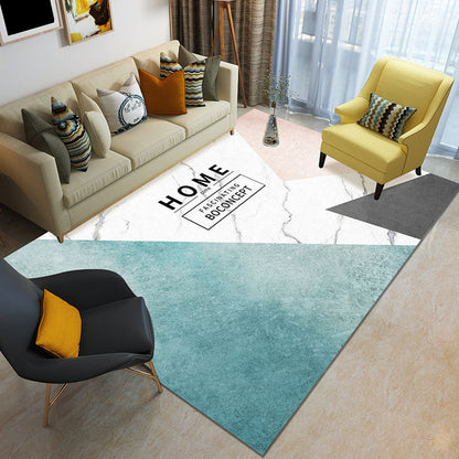 Rynx | Funky Color Blocking Geometric Rug Multi Colored Nordic Rug Polypropylene Non-Slip Backing Pet Friendly Washable Rug for Room