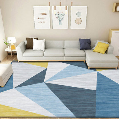 Rynx | Funky Color Blocking Geometric Rug Multi Colored Nordic Rug Polypropylene Non-Slip Backing Pet Friendly Washable Rug for Room