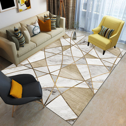 Rynx | Funky Color Blocking Geometric Rug Multi Colored Nordic Rug Polypropylene Non-Slip Backing Pet Friendly Washable Rug for Room