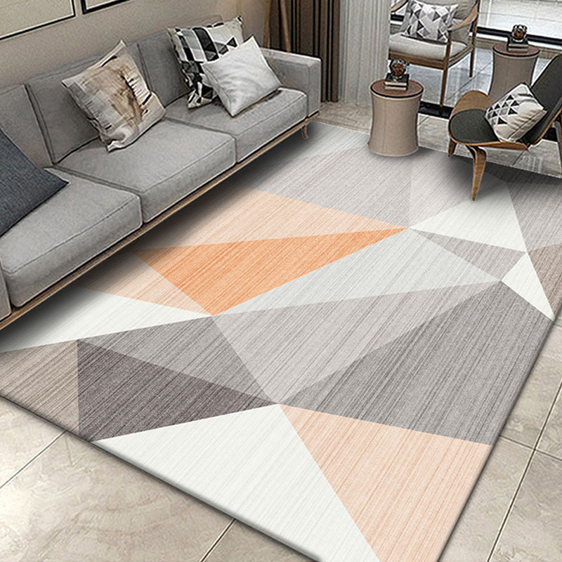 Rynx | Funky Color Blocking Geometric Rug Multi Colored Nordic Rug Polypropylene Non-Slip Backing Pet Friendly Washable Rug for Room