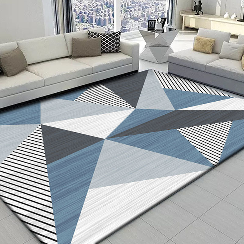 Rynx | Funky Color Blocking Geometric Rug Multi Colored Nordic Rug Polypropylene Non-Slip Backing Pet Friendly Washable Rug for Room