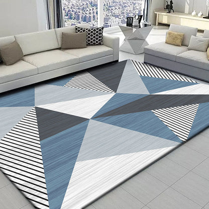 Rynx | Funky Color Blocking Geometric Rug Multi Colored Nordic Rug Polypropylene Non-Slip Backing Pet Friendly Washable Rug for Room