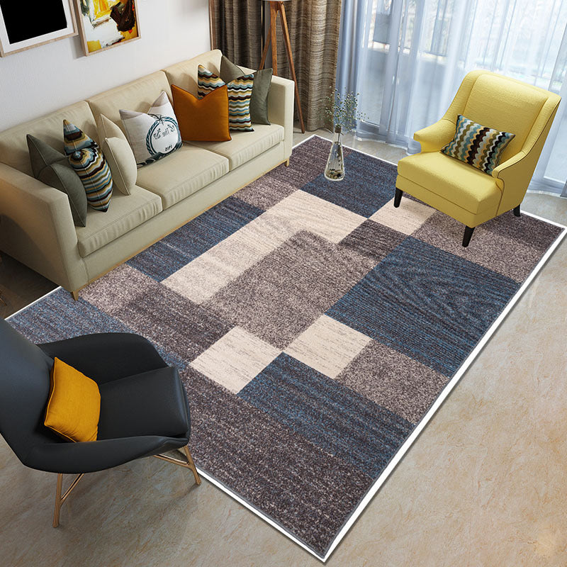 Rynx | Funky Color Blocking Geometric Rug Multi Colored Nordic Rug Polypropylene Non-Slip Backing Pet Friendly Washable Rug for Room