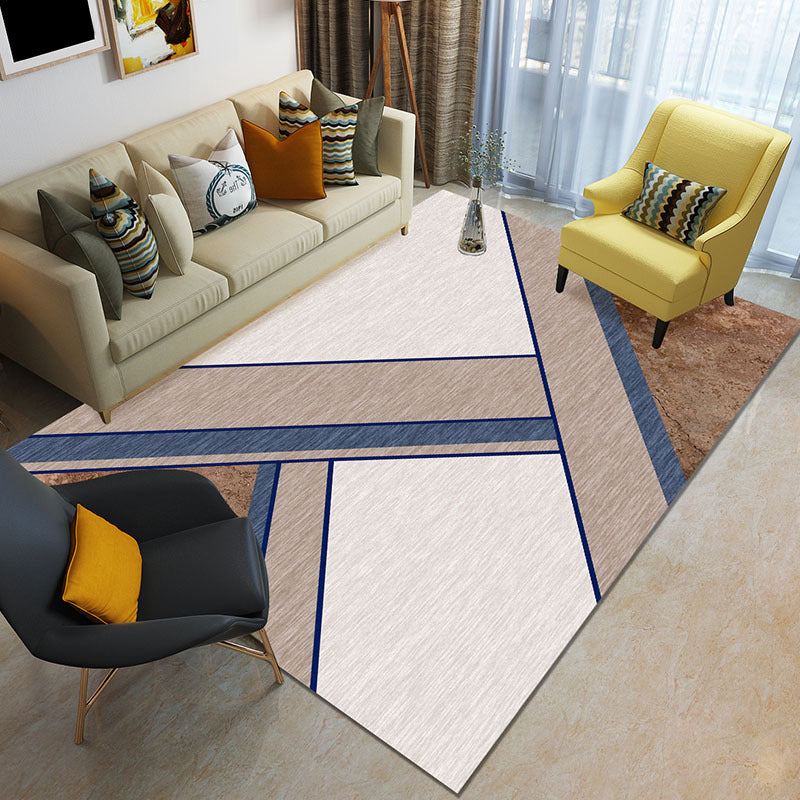 Rynx | Funky Color Blocking Geometric Rug Multi Colored Nordic Rug Polypropylene Non-Slip Backing Pet Friendly Washable Rug for Room