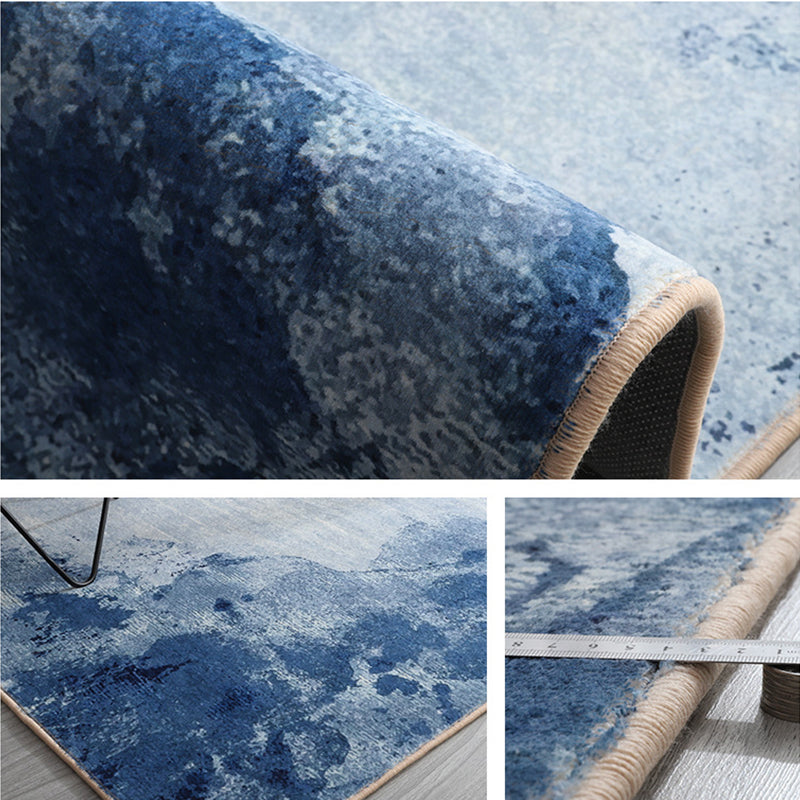 Rynx | Esthetic Watercolor Print Rug Multi-Color Modern Area Rug Polyester Washable Non-Slip Backing Stain Resistant Rug for Drawing Room