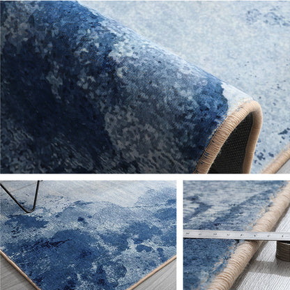 Rynx | Esthetic Watercolor Print Rug Multi-Color Modern Area Rug Polyester Washable Non-Slip Backing Stain Resistant Rug for Drawing Room