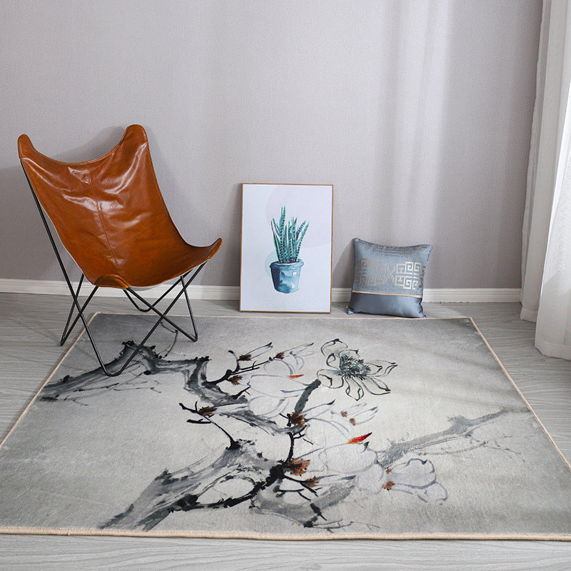 Rynx | Esthetic Watercolor Print Rug Multi-Color Modern Area Rug Polyester Washable Non-Slip Backing Stain Resistant Rug for Drawing Room