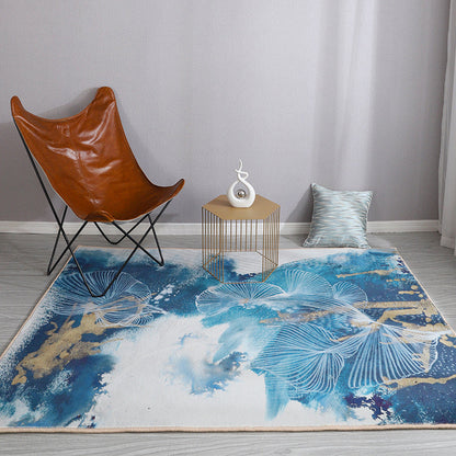Rynx | Esthetic Watercolor Print Rug Multi-Color Modern Area Rug Polyester Washable Non-Slip Backing Stain Resistant Rug for Drawing Room