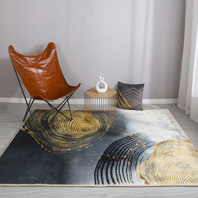 Rynx | Esthetic Watercolor Print Rug Multi-Color Modern Area Rug Polyester Washable Non-Slip Backing Stain Resistant Rug for Drawing Room