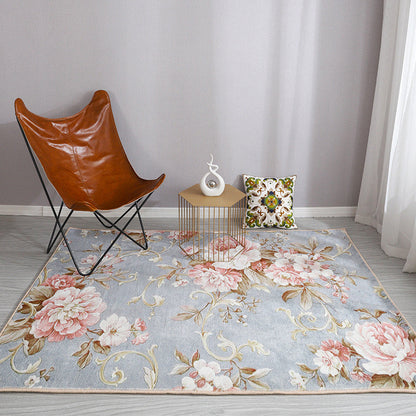 Rynx | Esthetic Watercolor Print Rug Multi-Color Modern Area Rug Polyester Washable Non-Slip Backing Stain Resistant Rug for Drawing Room