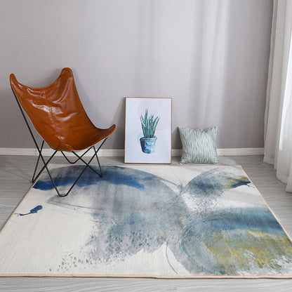 Rynx | Esthetic Watercolor Print Rug Multi-Color Modern Area Rug Polyester Washable Non-Slip Backing Stain Resistant Rug for Drawing Room