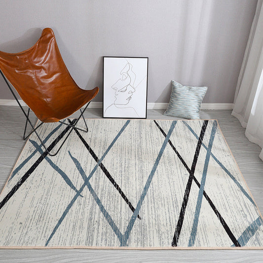 Rynx | Esthetic Watercolor Print Rug Multi-Color Modern Area Rug Polyester Washable Non-Slip Backing Stain Resistant Rug for Drawing Room