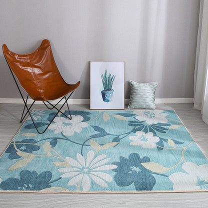 Rynx | Esthetic Watercolor Print Rug Multi-Color Modern Area Rug Polyester Washable Non-Slip Backing Stain Resistant Rug for Drawing Room