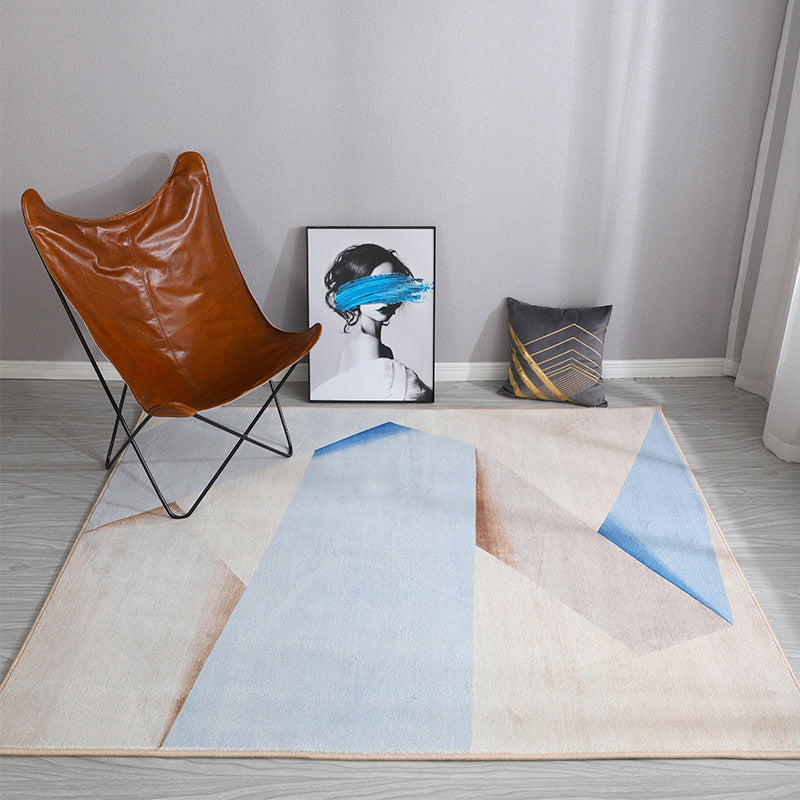 Rynx | Esthetic Watercolor Print Rug Multi-Color Modern Area Rug Polyester Washable Non-Slip Backing Stain Resistant Rug for Drawing Room