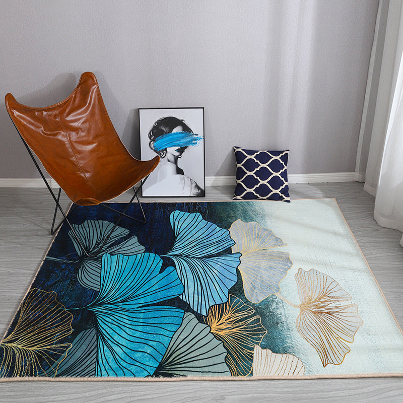 Rynx | Esthetic Watercolor Print Rug Multi-Color Modern Area Rug Polyester Washable Non-Slip Backing Stain Resistant Rug for Drawing Room