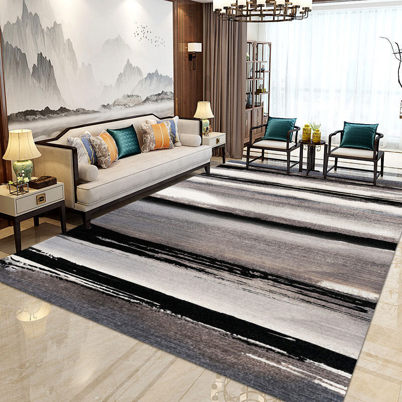 Rynx | Modern Home Decorative Rug Multi Colored Geometry Area Rug Polypropylene Washable Stain Resistant Non-Slip Backing Rug