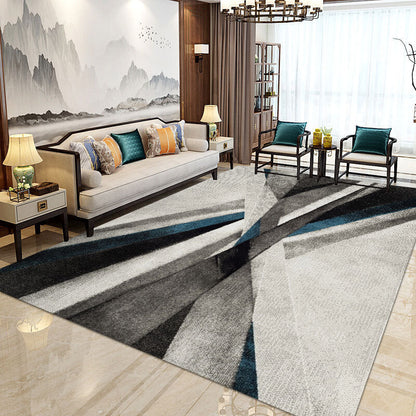 Rynx | Modern Home Decorative Rug Multi Colored Geometry Area Rug Polypropylene Washable Stain Resistant Non-Slip Backing Rug