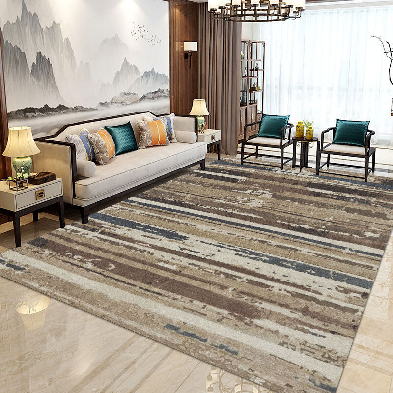 Rynx | Modern Home Decorative Rug Multi Colored Geometry Area Rug Polypropylene Washable Stain Resistant Non-Slip Backing Rug