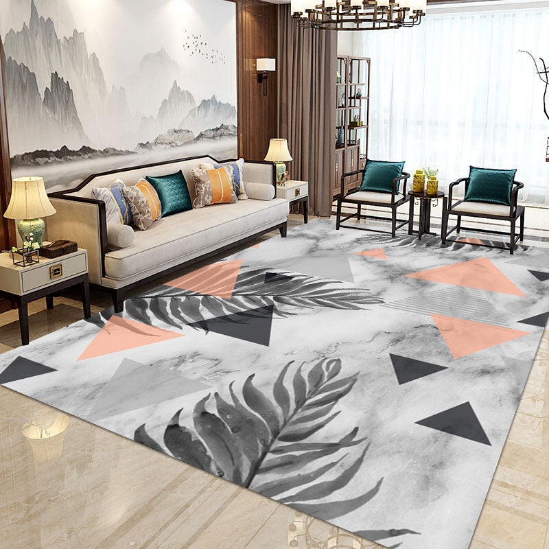Rynx | Modern Home Decorative Rug Multi Colored Geometry Area Rug Polypropylene Washable Stain Resistant Non-Slip Backing Rug