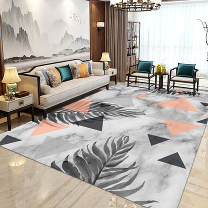 Rynx | Modern Home Decorative Rug Multi Colored Geometry Area Rug Polypropylene Washable Stain Resistant Non-Slip Backing Rug