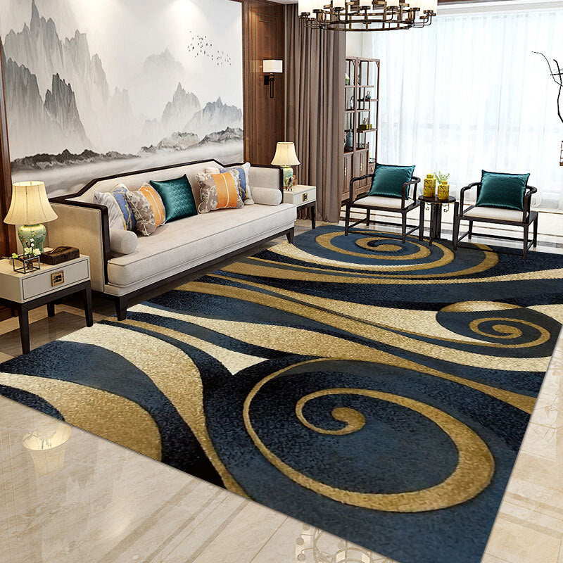 Rynx | Modern Home Decorative Rug Multi Colored Geometry Area Rug Polypropylene Washable Stain Resistant Non-Slip Backing Rug