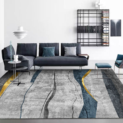 Rynx | Contemporary Lounge Rug Multicolor Heathered Geometric Rug Polypropylene Stain Resistant Machine Washable Anti-Slip Rug