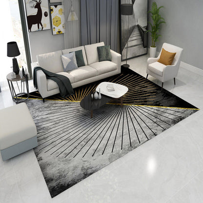 Rynx | Contemporary Lounge Rug Multicolor Heathered Geometric Rug Polypropylene Stain Resistant Machine Washable Anti-Slip Rug