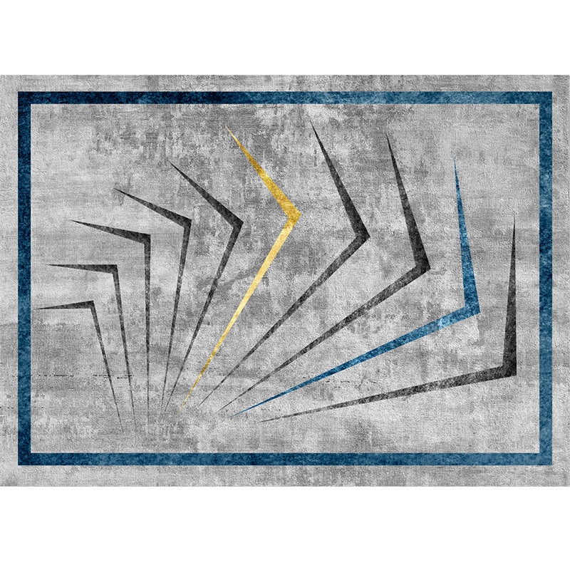 Rynx | Contemporary Lounge Rug Multicolor Heathered Geometric Rug Polypropylene Stain Resistant Machine Washable Anti-Slip Rug
