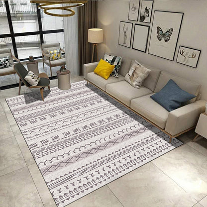 Rynx | Multicolor Modern Rug Polyester Graphic Print Area Carpet Machine Washable Anti-Slip Backing Stain Resistant Rug for Family Room