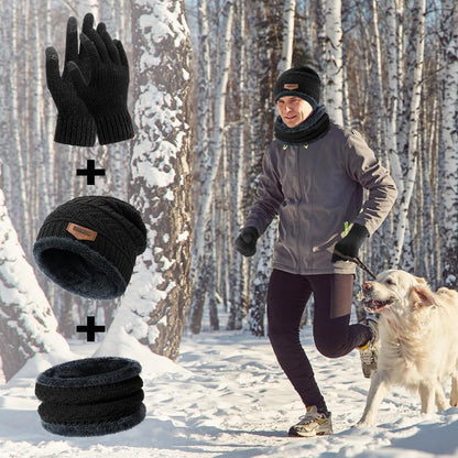 Rynx | Winter hat Beanie scarf gloves set with fleece lining for men and women