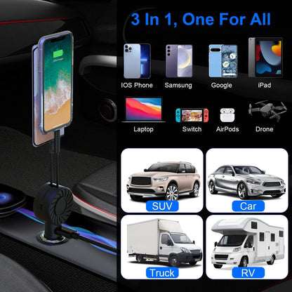 Rynx | 21W 3-in-1 Retractable Image Phone Charger