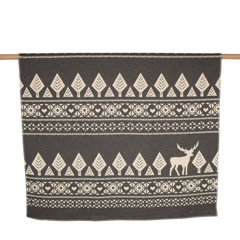 Rynx | Nordic cotton blanket deer Finn dark gray