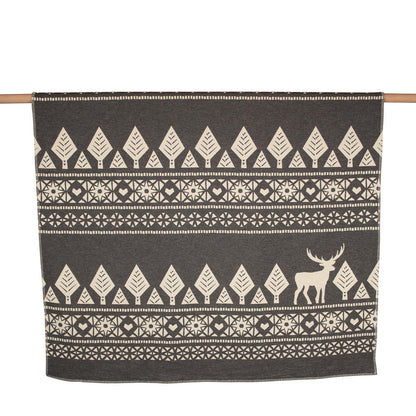 Rynx | Nordic cotton blanket deer Finn dark gray
