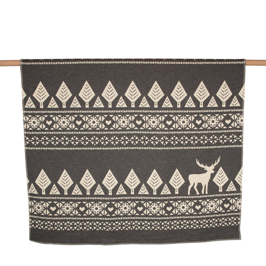 Rynx | Nordic cotton blanket deer Finn dark gray