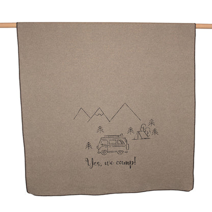 Rynx | Nordic Flannel Blanket Yes we camp beige