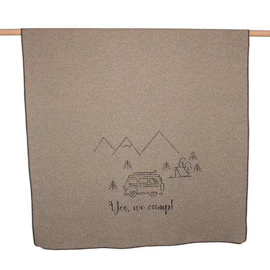 Rynx | Nordic Flannel Blanket Yes we camp beige