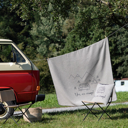 Rynx | Nordic Flannel Blanket Yes we camp beige