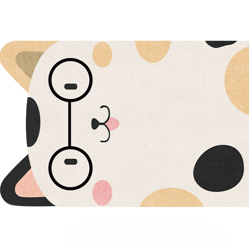 Rynx | Designer Kids Room Carpet Multicolor Cartoon Animal Pattern Carpet Cotton Blend Non-Slip Back Area Rug
