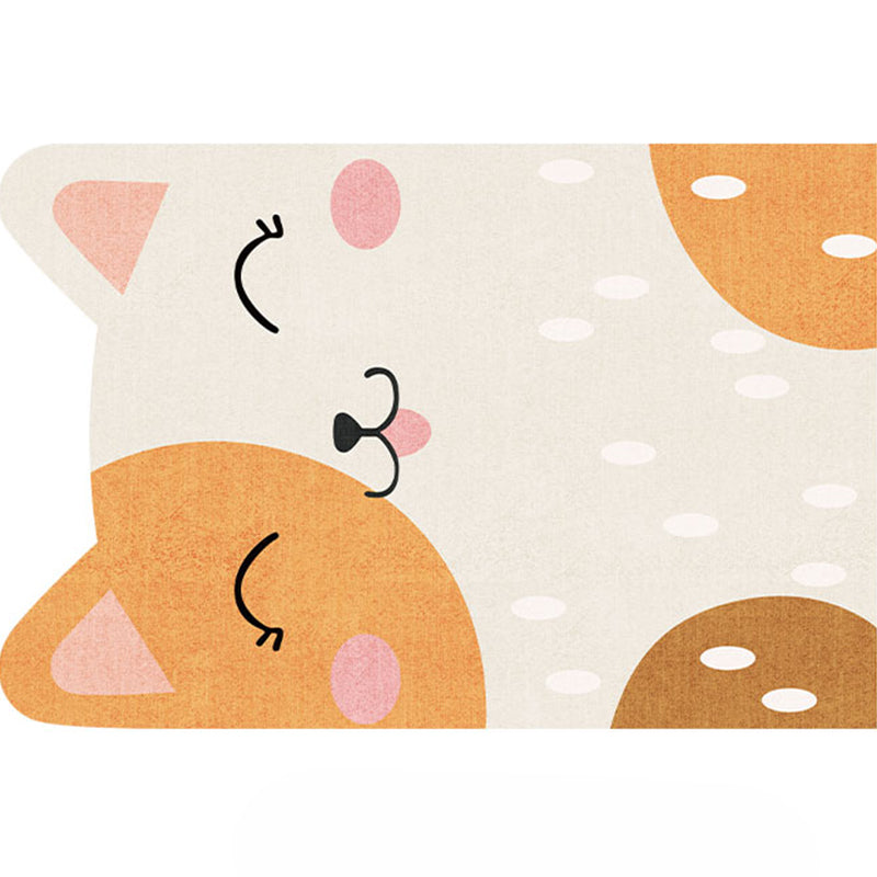Rynx | Designer Kids Room Carpet Multicolor Cartoon Animal Pattern Carpet Cotton Blend Non-Slip Back Area Rug