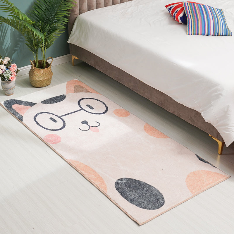 Rynx | Designer Kids Room Carpet Multicolor Cartoon Animal Pattern Carpet Cotton Blend Non-Slip Back Area Rug